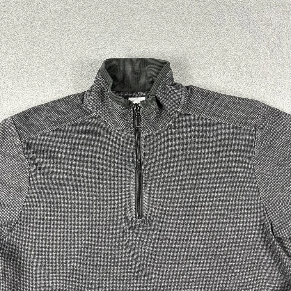 2UNDR Sweater Mens Medium Gray Quarter Zip Pullover Performance Stretch Athletic